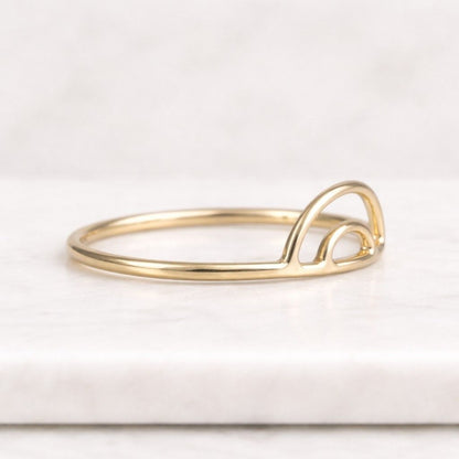 gold jewelry finger ring stack ring contour band arch band open band geometric band minimal jewelry chic ring daily ring casual ring tiny ring feminine ring