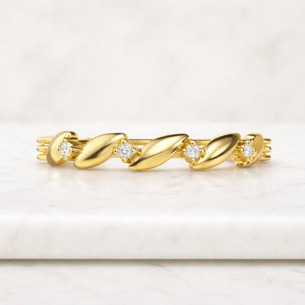 Unique Diamond Wedding Band Unique Leaf Wedding Band Nature Inspired Vintage Wedding Ring Women Gold Rings Promise Anniversary Gift Women
