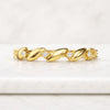 14K Gold Round Cut Lab Grown Diamond Leaf Band Ring