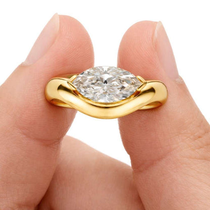 gold marquise ring gold gemstone ring gold luxury ring gold fine jewelry gold handmade ring gold artisan ring