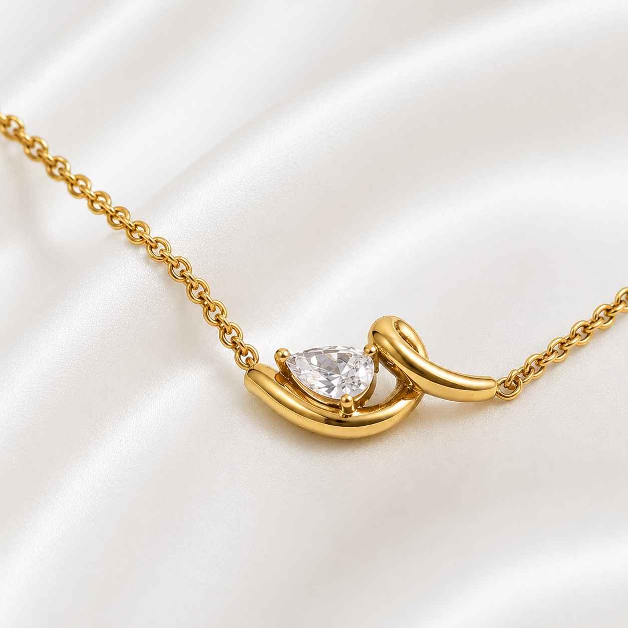 gold necklace pear necklace teardrop necklace pendant necklace solitaire necklace dainty necklace minimalist necklace modern necklace elegant necklace