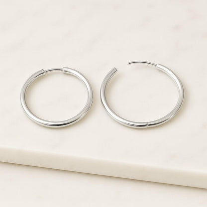 gold plain round hoop earring