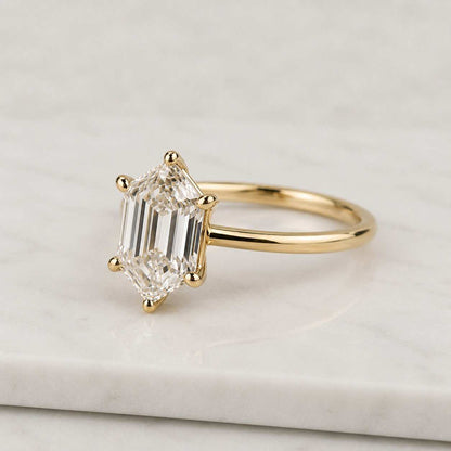 Solitaire Engagement Ring, Dutch Marquise Cut Lab Grown Diamond Ring, Unique Bridal Ring, 14K Solid Gold Anniversary Gift Ring, Gift For Her
