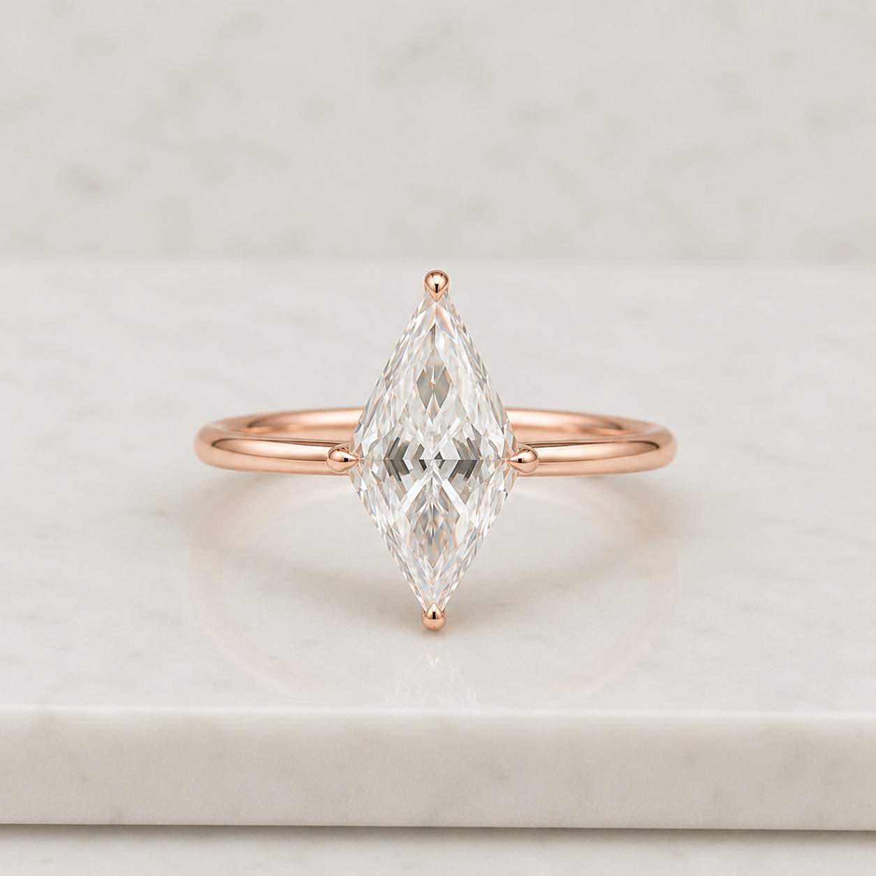 14k solid gold wedding ring, kite cut moissanite diamond engagement ring, gorgeous single diamond proposal ring, gift for special person.
