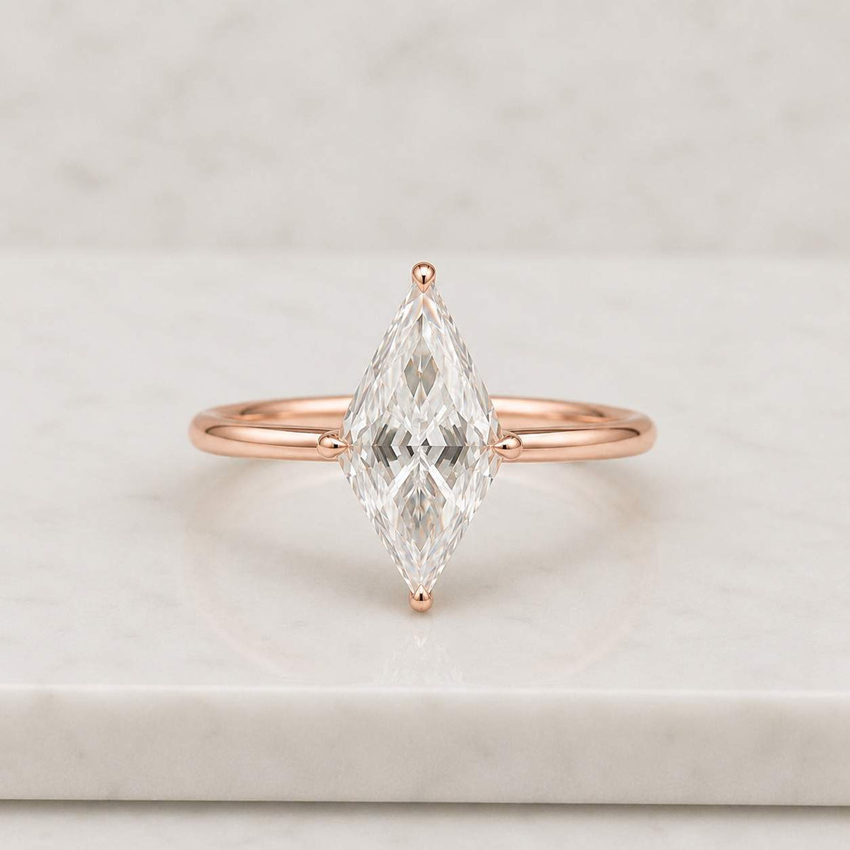 14k Solid Gold Wedding Ring, Kite Cut Moissanite Diamond Engagement Ring, Gorgeous Single Diamond Proposal Ring, Gift For Special Person.
