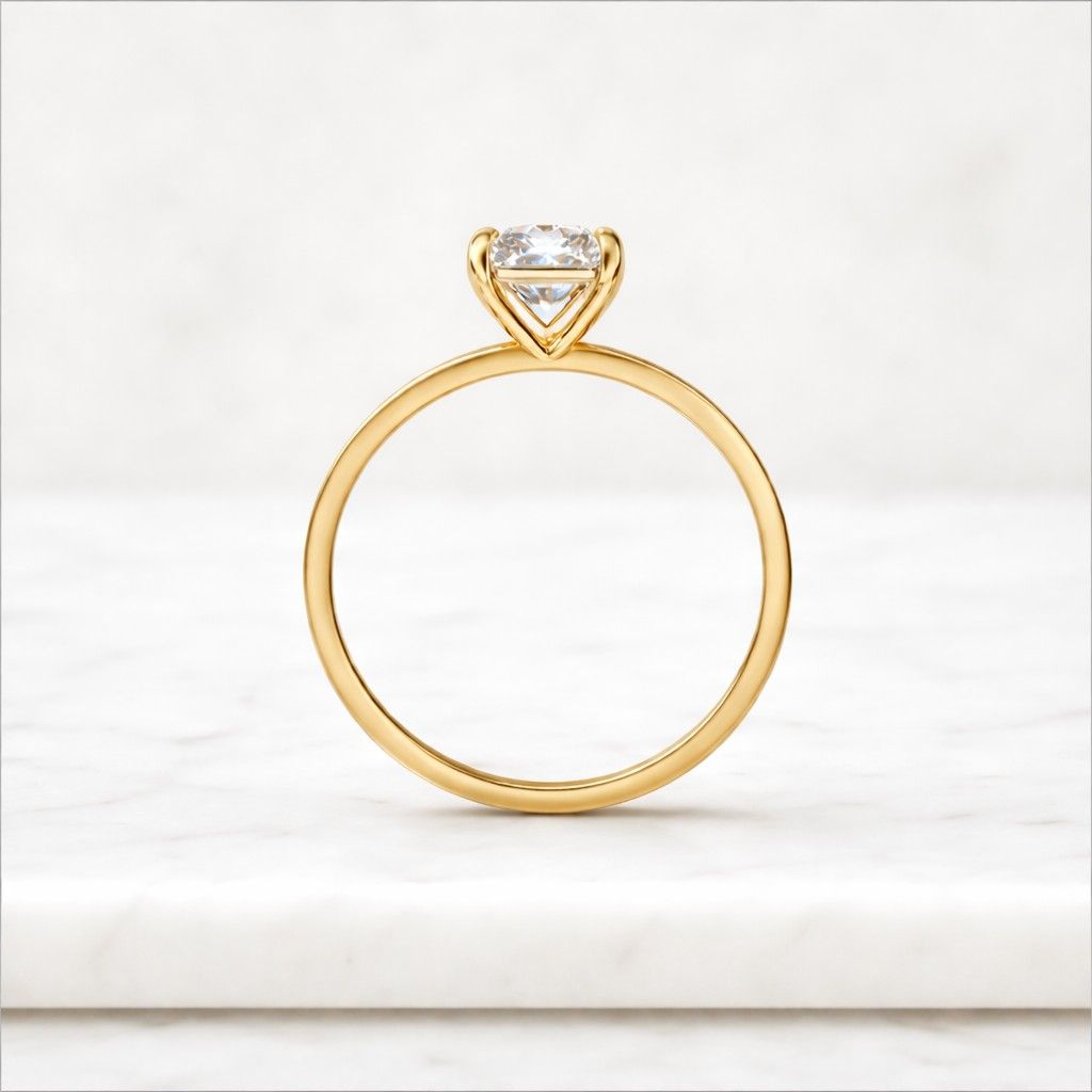 2.5 ct radiant cut lab grown engagement ring, vintage solitaire ring, prong setting anniversary ring, 10k solid yellow gold proposal ring