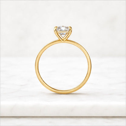 2.5 Ct Radiant Cut Lab Grown Engagement Ring, Vintage Solitaire Ring, Prong Setting Anniversary Ring, 10K Solid Yellow Gold Proposal Ring