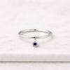Round Cut Sapphire Gemstone Dangle Charm Ring