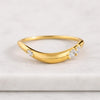 0.60 CT Marquise Cut Lab Grown Diamond Curved Wedding Band in 14K Yellow Gold