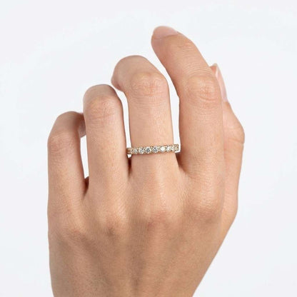 gold ring diamond band eternity ring stackable ring thin band ring wedding band dainty ring minimal ring women ring fine jewelry slim ring crystal ring pave ring half eternity everyday ring promise ring elegant ring