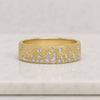 Round Cut Lab Grown Diamond 14K Gold Sand Finish Wedding Band Ring