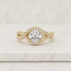 Round Cut Lab Grown Diamond Halo Engagement Ring