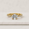 Round Cut Lab Grown Diamond Twisted Pave Engagement Ring