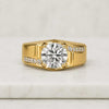 Round Cut Lab Grown Diamond Signet Engagement Band