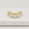 Round Lab Grown Diamond Curved Wedding Band Ring in 14K Yellow Gold