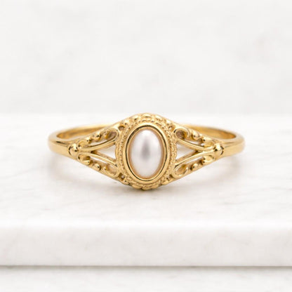 Mother Of Pearl Ring · Statement Ring · Gold Filled Ring · Gold Ring Pearl · Filigree Ring · White Ring · Bridal Ring · Solid Gold Rings