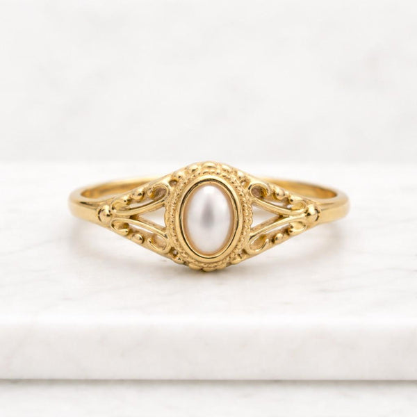 Mother Of Pearl Ring · Statement Ring · Gold Filled Ring · Gold Ring Pearl · Filigree Ring · White Ring · Bridal Ring · Solid Gold Rings