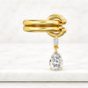 Pear Cut Lab Grown Diamond Double Band Connected Ring