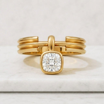 gold ring solitaire ring bezel ring cushion ring statement ring stackable ring open ring modern ring designer ring unique ring womens ring fine jewelry luxury ring band ring gemstone ring