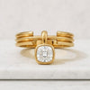Cushion Cut Lab Grown Diamond Bezel Set Engagement Ring