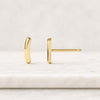 14K Yellow Gold Dainty Bar Stud Earrings