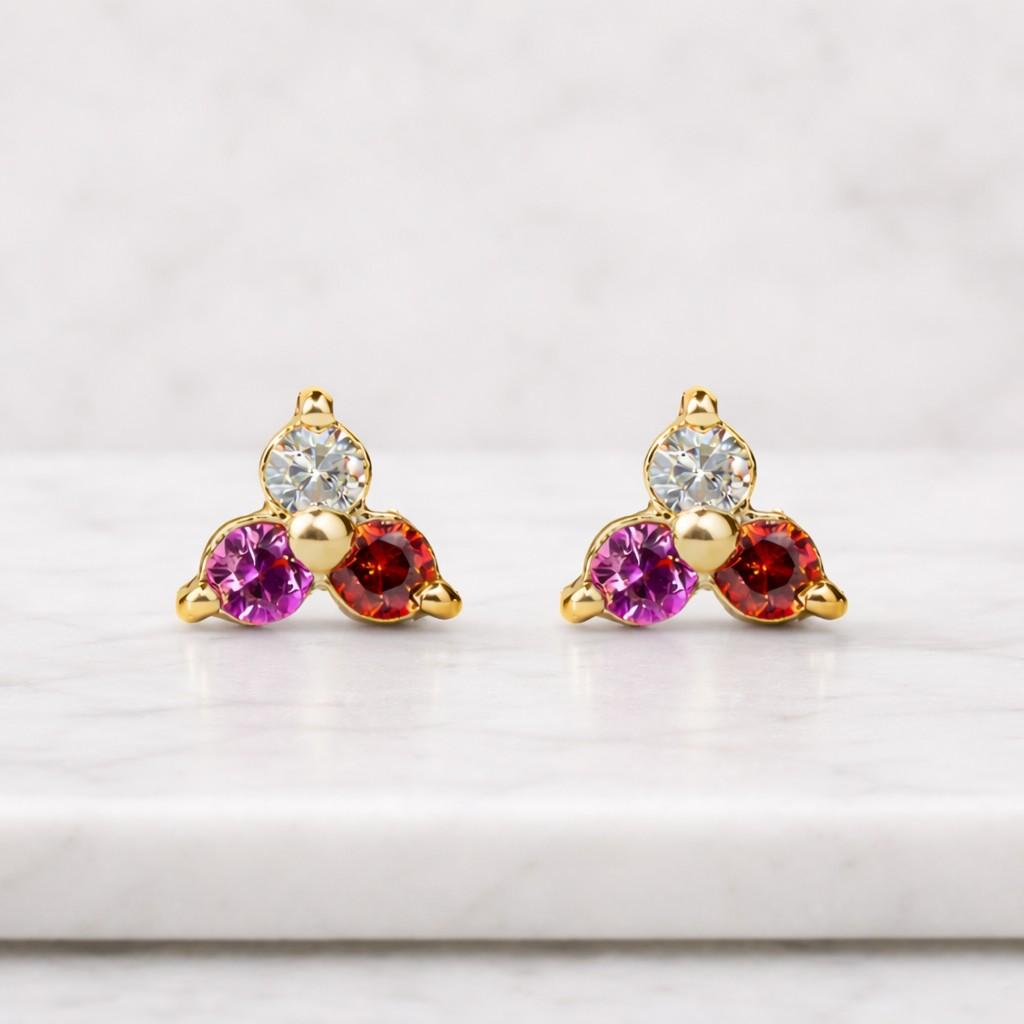 gold stud earrings triangle earrings crystal earrings colorful earrings tiny earrings dainty earrings minimalist earrings geometric earrings