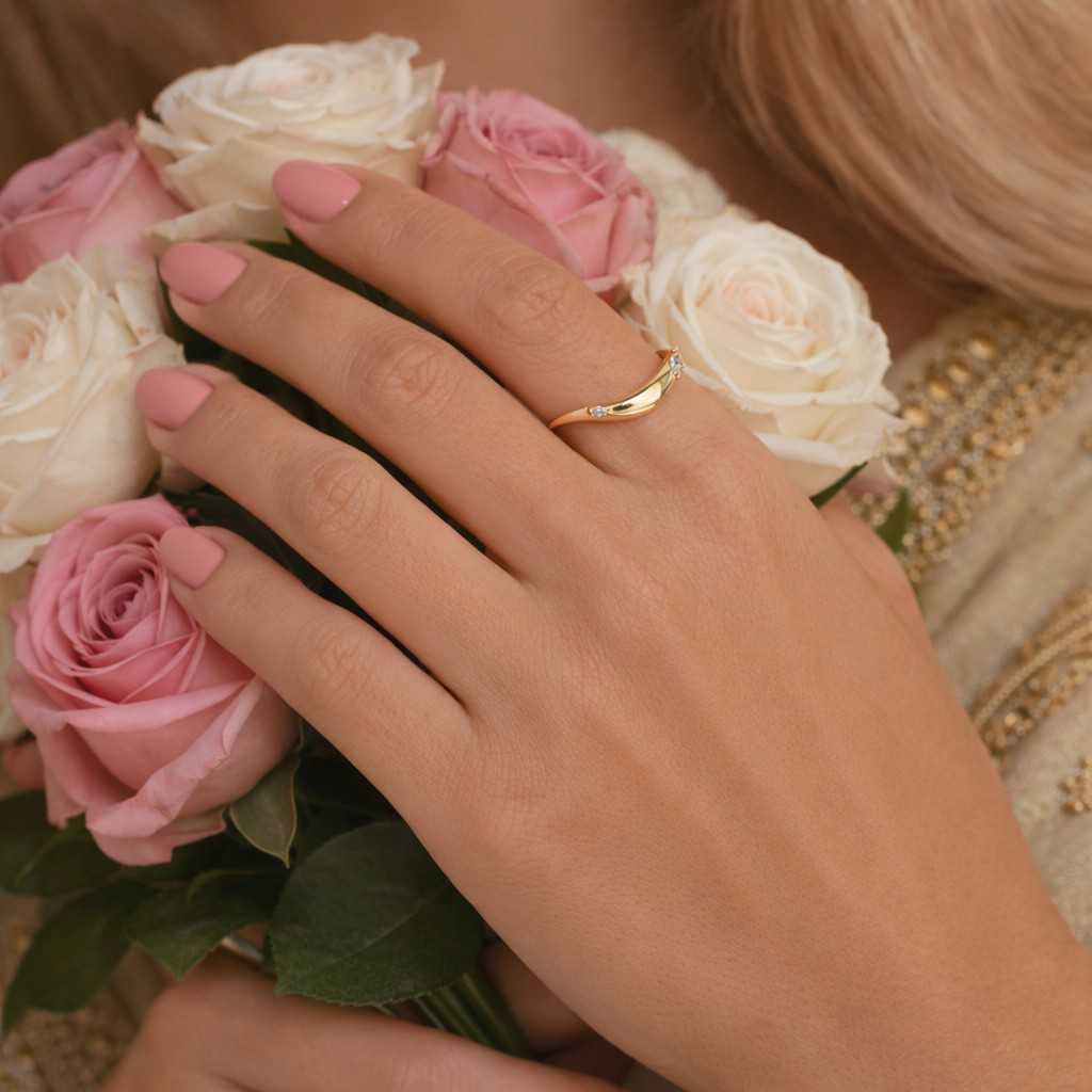 Marquise Diamond Carved Band Ring in 18k Solid Gold 1.226 CTW Lab Grown Diamond Ring Marquise and Round Cut Stackable Ring