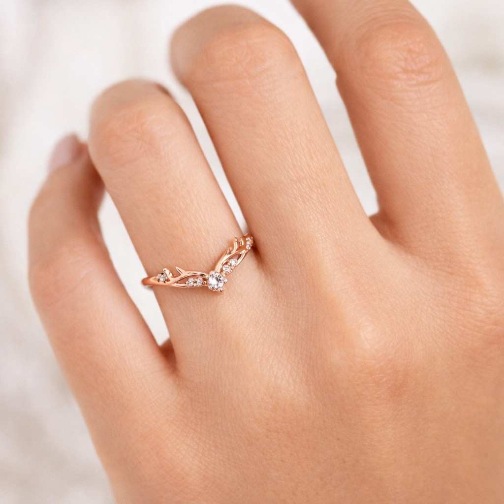 Round Cut Lab Grown Diamond Curved Engagement Band, 14K Solid Gold Pave Set Wedding Band, Minimalist Diamond Wavy Band For Anniversary Gift