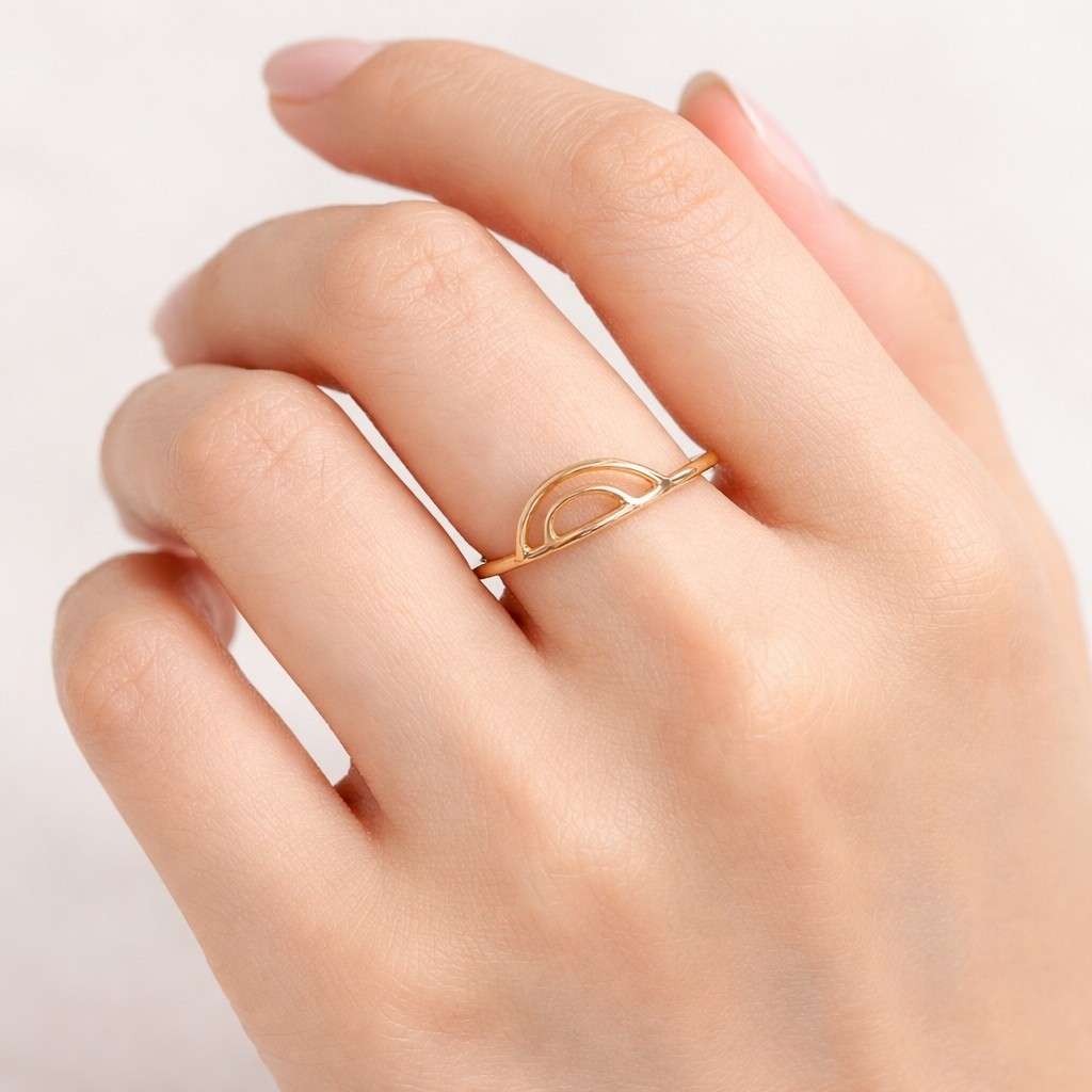 gold women ring gold handmade ring gold fine ring gold modern ring gold dainty ring gold layer ring gold slim ring gold polished ring