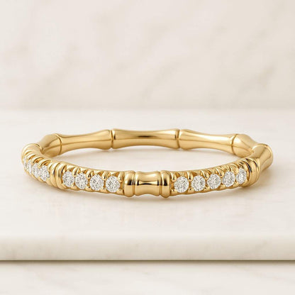 half Eternity Minimalist Best Valentine Gift Real Lab Diamond Open Cuff Wedding Ring Thin Open Gap Stacking Ring