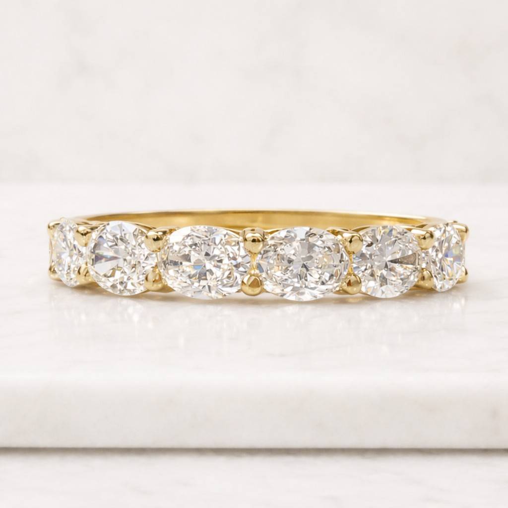 half eternity carat ring shared prong carat ring oval stone size ring multi stone size ring luxury size band elegant size ring