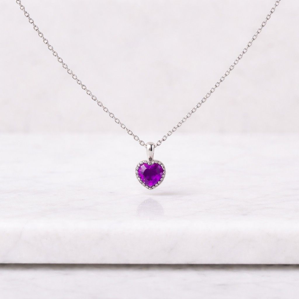 handcrafted necklace trendy pendant necklace daily wear necklace special gift necklace heart lover gift sparkling pendant necklace crystal heart necklace
