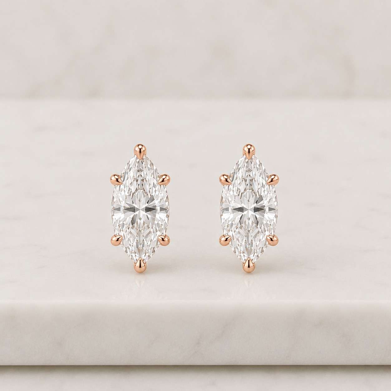 handmade earrings fashion jewelry ear jewelry post earrings prong setting marquise jewelry cute earrings simple studs