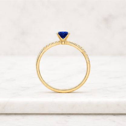 handmade ring custom ring luxury ring blue sapphire oval gemstone twisted shank crossover band prong setting sparkle ring stacking ring dainty ring modern ring classic ring