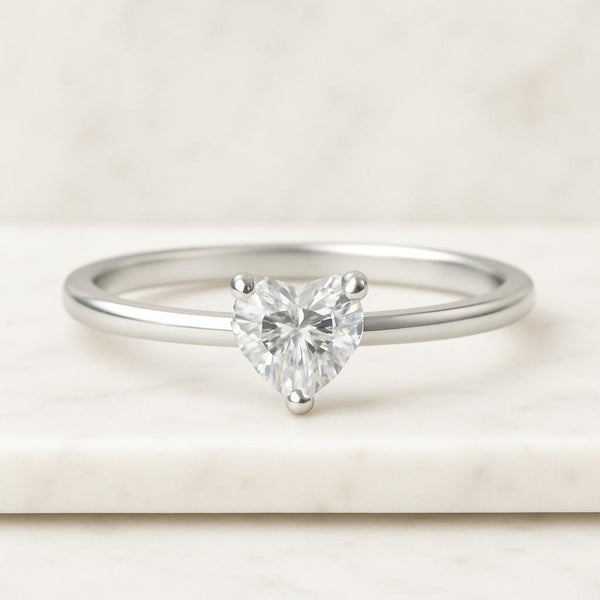 heart cut lab grown diamond ring alternating heart ring cvd diamond ring Solitaire heart diamond ring for her Heart Shape Lab Grown Diamond Engagement Ring IGI Certified Diamond Pave Wedding Ring