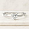 Heart Cut Solitaire Diamond Ring, 3 Claw Prong Set Wedding Ring