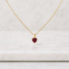 Multi Birthstone Heart Pendant Necklace