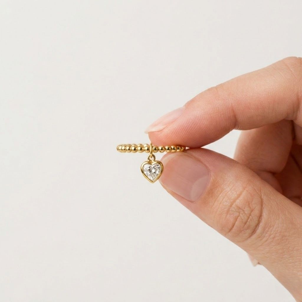 heart ring band ring gift ring jewelry ring charm jewelry bead jewelry gold bead ring polished ring shiny ring trendy ring modern ring handmade ring delicate ring heart jewelry statement ring finger ring