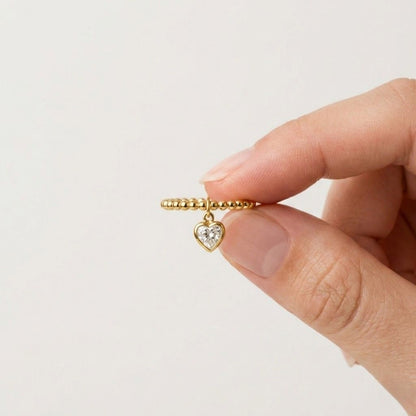 heart ring band ring gift ring jewelry ring charm jewelry bead jewelry gold bead ring polished ring shiny ring trendy ring modern ring handmade ring delicate ring heart jewelry statement ring finger ring