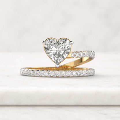 heart ring heart cut ring heart diamond ring wrap ring bypass ring open ring split shank ring pave ring halo free ring solitaire ring statement ring bridal ring women ring luxury ring