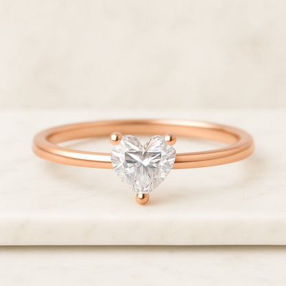 Heart Diamond Engagement Ring Heart Cut Diamond Proposal Ring IGI Certified Lab Grown Diamond Ring Heart Cut Pave & Halo Anniversary Ring