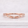 Curved Diamond Wedding Band in 14K Rose Gold Stackable Chevron Ring