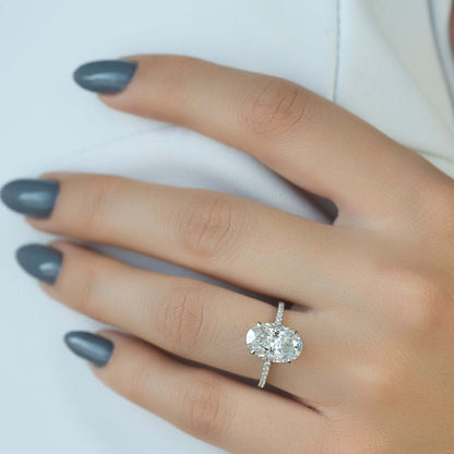 hidden Halo Lab Diamond  Engagement Ring Set