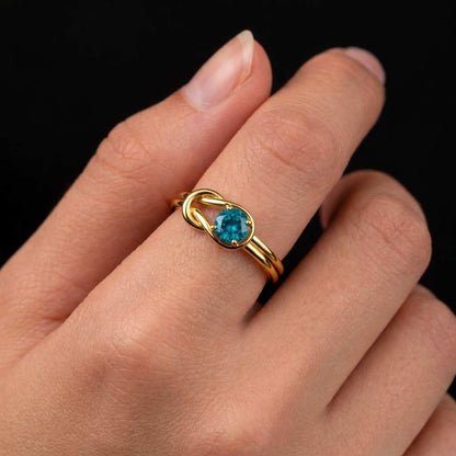 Blue Round Cut Lab Grown Diamond Ring | Promise Rings, Luxury Bridal Ring | IGI Certified