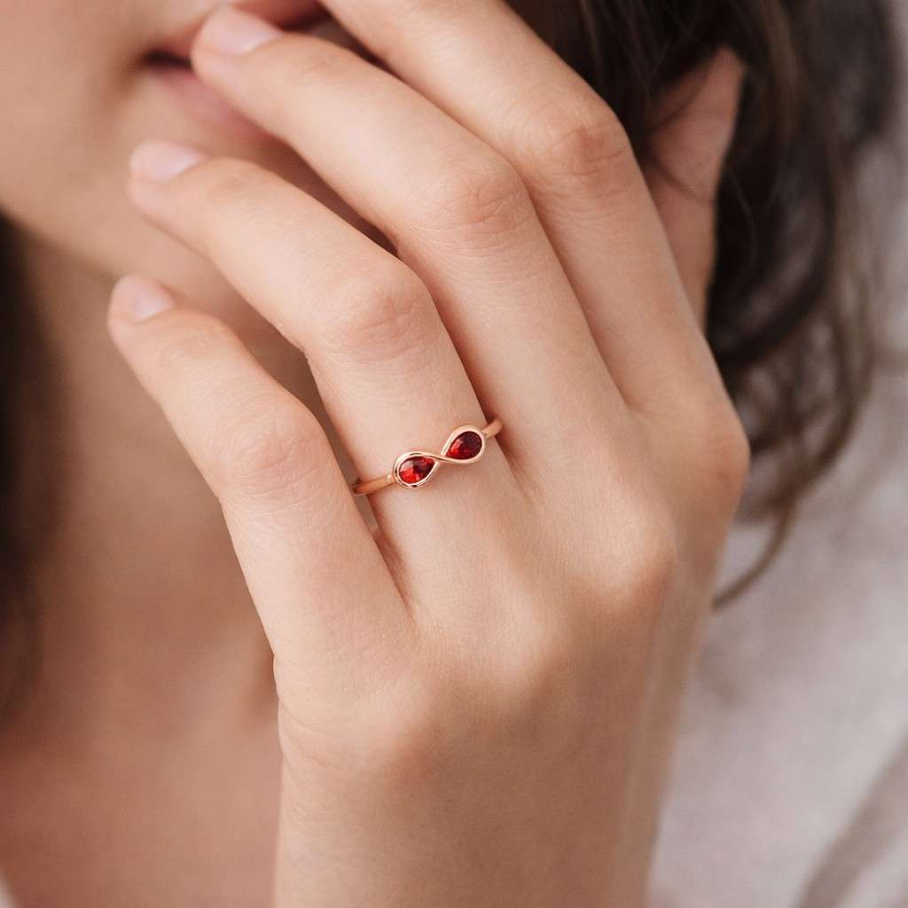 infinity promise ring twin stone ring pear gemstone ring blue gemstone ring aqua gemstone ring crossover ring forever ring love ring symbolic ring friendship ring partner ring