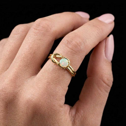 infinity ring twist ring loop ring love knot ring opal solitaire wire ring modern ring slim ring stacking ring engagement ring bridal jewelry wedding ring anniversary ring handmade jewelry