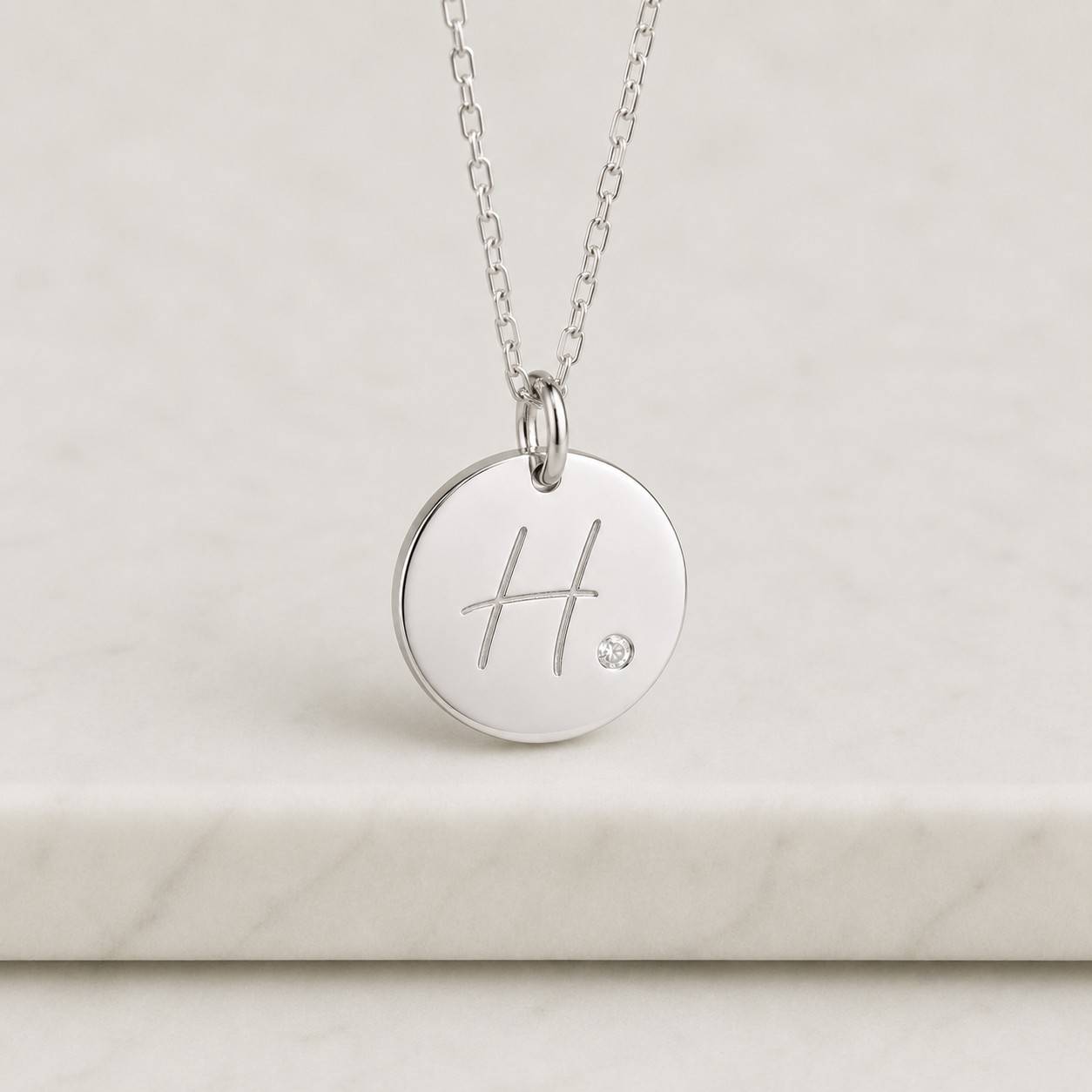 initial charm keepsake necklace modern necklace delicate chain small pendant engraved charm custom jewelry stylish necklace