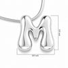 Personalized Bubble Letter Initial Pendant Necklace