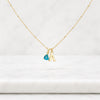 Trillion Cut Blue Topaz Initial Letter Pendant Necklace