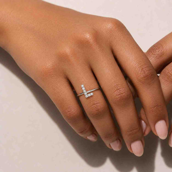 initial ring letter L ring alphabet ring monogram ring gold ring thin band ring stackable ring minimalist ring dainty ring women ring personalized ring custom initial ring pave letter ring